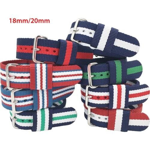 18mm 20mm Nylon Watchband Nato Fabric Strap Men Women High Quality Sport Waterproof Metal Buckle Bracelet Band Belt Accessories