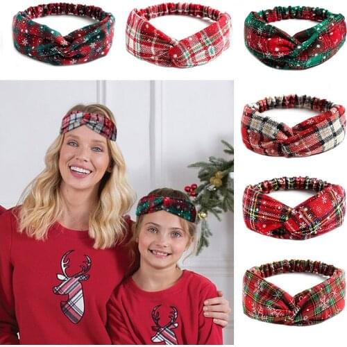 Parent-child Styles Christmas Gift Scrunchie Headband Accessories Head Band Elastic Women Girl Children Ties Hair Bands Headwrap