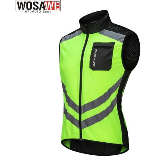 WOSAWE High Visibility Reflective Vest Motocross Off-Road Racing Vest Night Riding Jacket Running motorcycle Cycling Safety Vest