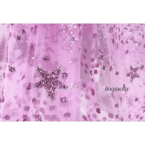 Stars Rose Pink Orange Pink Gold Sequin Fabric Wedding dress, clothing, mesh fabric