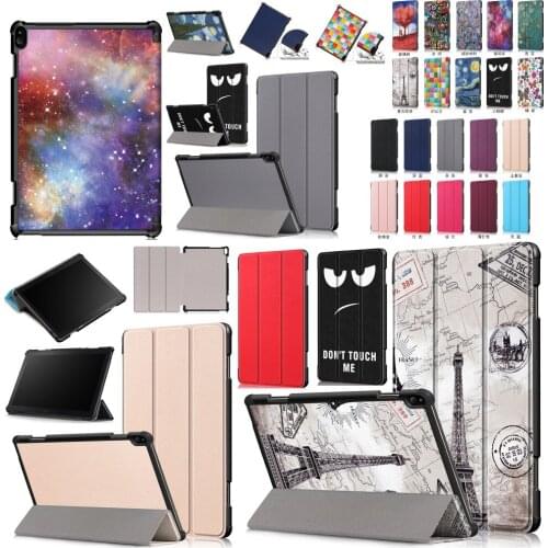 Slim Magnet Smart Cover Print Flip Stand PU Leather Funda Case For Lenovo Tab P10 TB-X705F TB-X705L 10.1 inch Tablet +Film +Pen