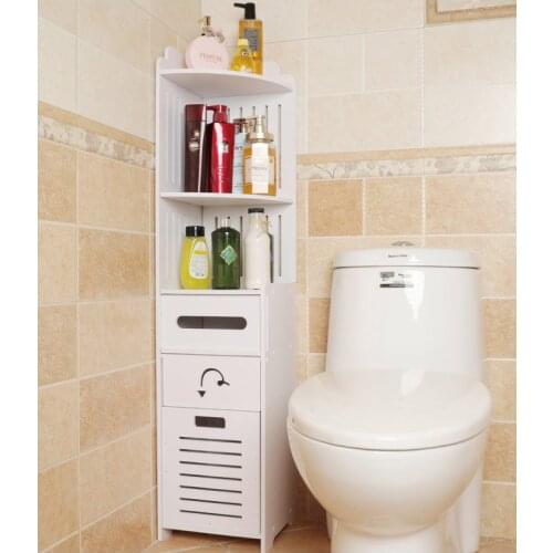 Waterproof Bathroom Vanity Floor Standing Bathroom Storage Cabinet Washbasin Shower Corner Shelf Plants Sundries Storage Racks