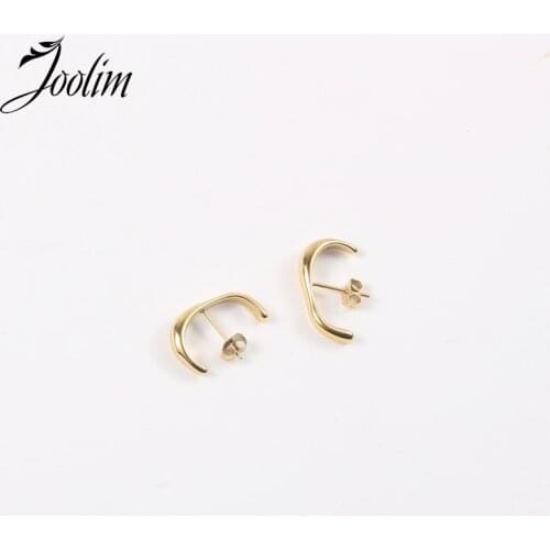 Joolim High End PVD Plated Cool Falcate Style Earring Drop Shipping Supplier
