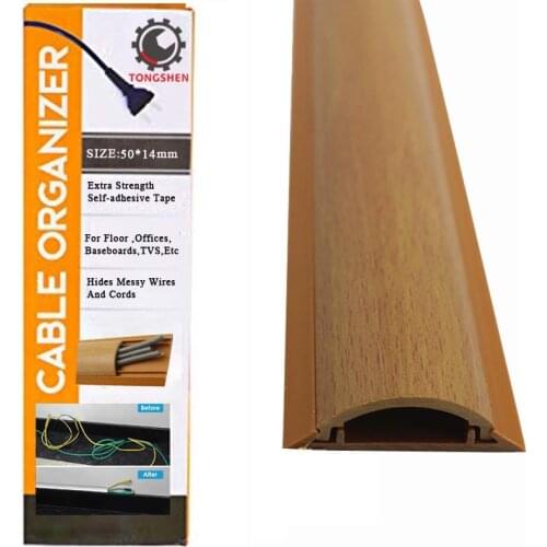 50x14mm Wood Grain Floor Cable Shield PVC Duct Cord Cover Cable Protector Floor Wire Cover Cable Cord Protector Wiring Ducts