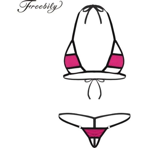 Micro bikini 2019 Sexy Solid color Sling Hollow Lotion girl Beach Sunbathing swimwear women swimsuit biquini bikinis monokini