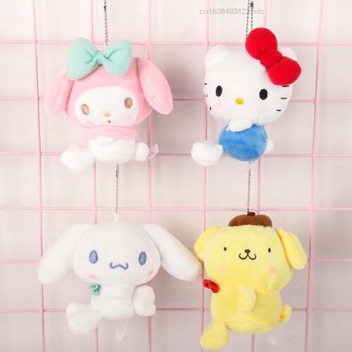 10cm Cartoon Sanrioed Doll Mini Plush My Cinnamorolled Melodyed Hello Kittyed Plushie Key Chain Pendant Keychain For Kids Gifts