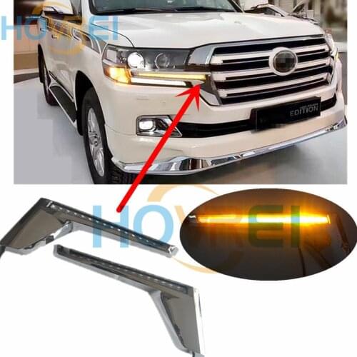 2PCS Yellow LED Turn Signal Flash Light Kit For Toyota Land Cruiser LC200 2016 2017 Facelift Accessories