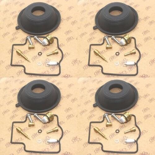 4SET For Kawasaki ZXR750 1989-1995 ZXR 750 Carburetor Repair Kit Plunger vacuum diaphragm Float Valves