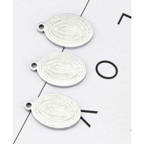 5Pcs Holy Virgin Mary Pendant Necklace Religion Christian Bracelet Men Women Hip-hop Pendants For DIY Jewelry Making Supplies