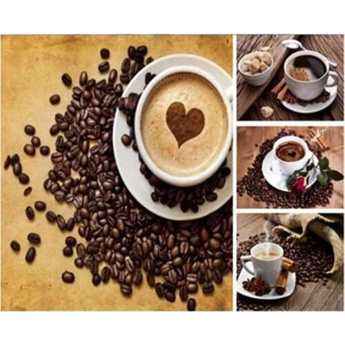 5d diy spuare diamond painting fruit still life home decorative diamond embroidery painting drill strass mosaic gift Love coffee