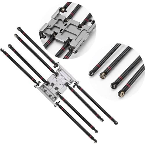 8pcs/lot Aluminum Alloy Link Rod Unassembled Kit For Axial 1/10 RC Car Crawler SCX10 RC Car Parts Upgrade DIY Parts