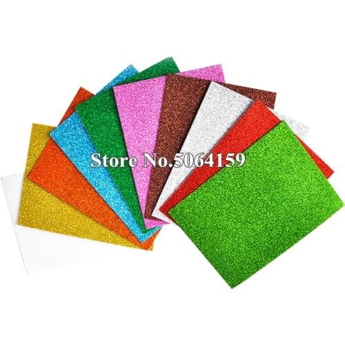 A4/A5 10pcs DIY Foamiran Glitters Foam Paper Kraft Sponge Paper Gold Powder Glitter Handmade Paper Crafts Wedding Party Supplies