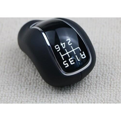 Brand New Black Leather Manual Stick Gear Shift Knob Lever Shifter 6-Speed For Creta IX25 Kia Forte Cerato K3 2012-2016
