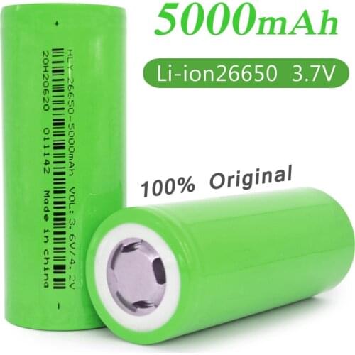 26650battery High Capacity 26650 5000mah 3.7V Li-ion for Flashlight Power batteries 26650 lithium rechargeable battery