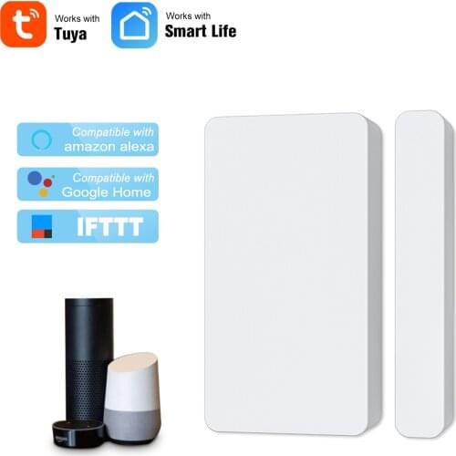 Wireless Door Window Sensor WiFi Smart Door Intrusion Detector Tuya APP Remote Control Home Security Alarm Amazon alexa Google