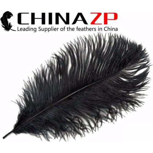 CHINAZP Factory 35-40cm(14-16inch) Length 200pcs/lot High Quality Natural Black Ostrich Feather Bulk