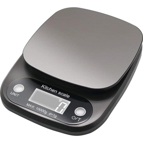 Digital Kitchen Scale Stainless Steel Food Scale 22 lb 10kg Max with Led Display and Tare Function Kitchen Weight Scale Black