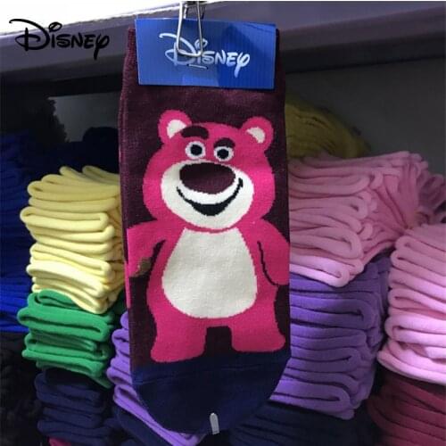 Disney short tube female socks cartoon color matching Mickey Donald Duck rose powder bear four seasons cotton socks