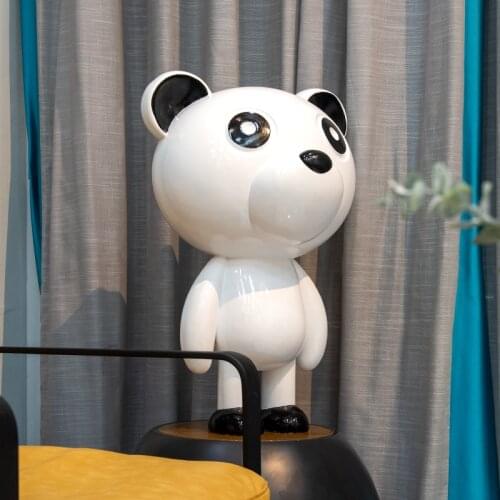 Home Decor Statue Creative Bear Home Decoration Accessories FRP Sculpture Large Landing Ornaments Cartoon Housewarming Gifts