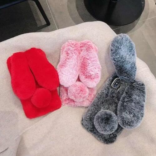 Rabbit Case For Meizu 16S Pro 16T 8 Lite 6 5 3 S6 M6S U20 U10 X8 X Pro 7 Plus M9C Note 9 Fluffy Plush Fluffy Fur Cover