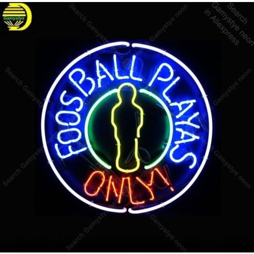 Foosball Playas Only NEON SIGN REAL GLASS Tubes BEER BAR PUB Sign LIGHT SIGN STORE DISPLAY ADVERTISING LIGHTS lamp for sale
