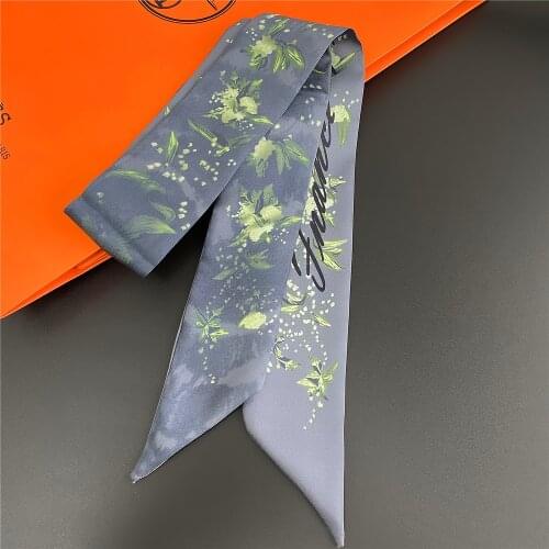 Summer Silk Scarf Fashion Women Hair Scarf Twill 100% Brand Skinny Bag Scarves Design Wrist Towel Foulard Neckerchief Headband