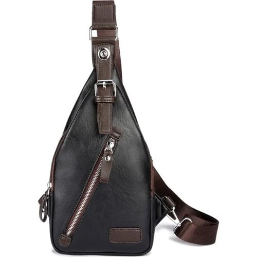 Xiao.p Mens Fashion Crossbody Bag Waterproof Zipper Open High Quality Pu Leather Chest Bags Men Single Shoulder Bags Chest Pack
