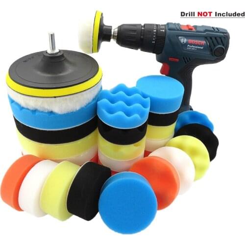 3" and 6" Mixed Car Polishing sponge Pads Kit 29pcs set Clean Sponge Waxing Buffing Pad sanding Backer Pad