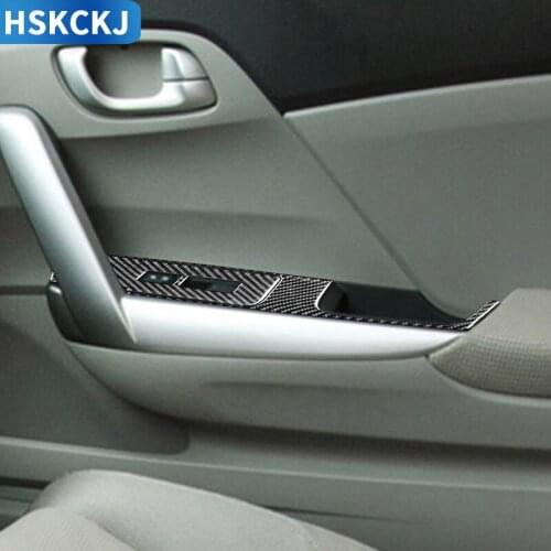 For Honda Civic 9 Coupe Only 2012 2013 2014 2015 Carbon Fiber Window Lift Switch Stickers Car Accessories Interior Decoration