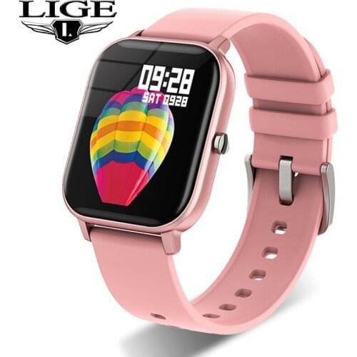 LIGE New Smart Watch Information Reminder Full Touch Screen Sport Fitness Tracker Waterproof Smart Watch Women for Android iOS