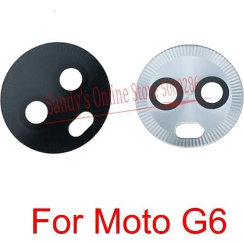 New Rear Black Camera Glass Lens For Motorola Moto G6 Back Main Big Camera Lens Glass With Glue Sticker Replacement Parts