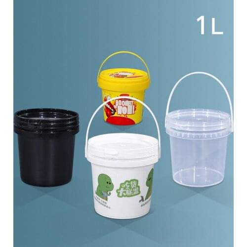 1PCS 1L Plastic Bucket Food Grade Leakproof Storage Container for Cream Ice Cream Honey High Quality