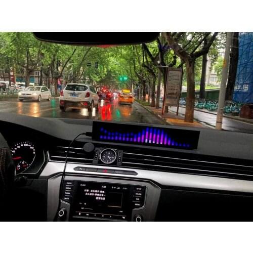 Led Spectrum car using RGB full color voice-controlled line-controlled USB power supply AGC automatic control 64 patterns
