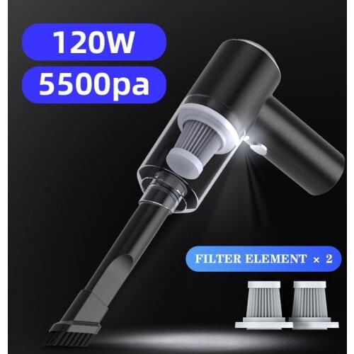 Portable Car Vacuum Cleaner Wireless High Power Handheld Auto Vacuum Cleaner Black Super Strong Suction Mini Cleaner Car Home