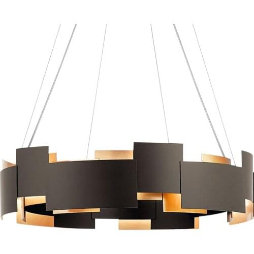 Postmodern simple chandelier model room, living room, dining room, bedroom, black metal designer, artistic personality lamps and
