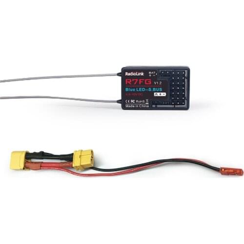 Radiolink R7FG 7CH 2.4G Gyro and Two-Way Transmission Telemetry Long Range FPV Car and Boat Receiver for RC6GS RC4GS T8S T8FB