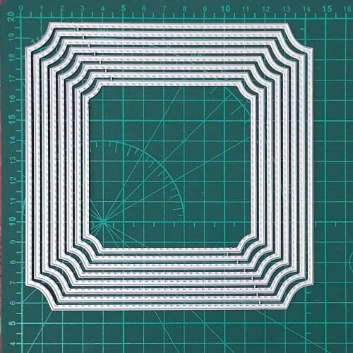 Frames Square Card Curves Edge Making Scrapbooking Dies Metal Crafts Layering Metal Cutting Dies Greeting Card Handmade New 2020