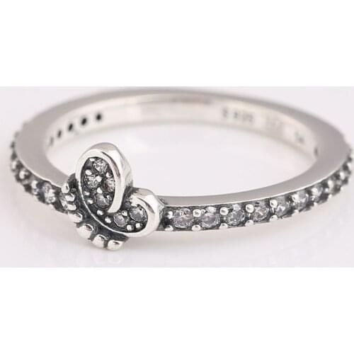 S925 Bedazzling Butterfly With Crystal Ring For Women Wedding Party Gift fit Lady Fine Jewelry