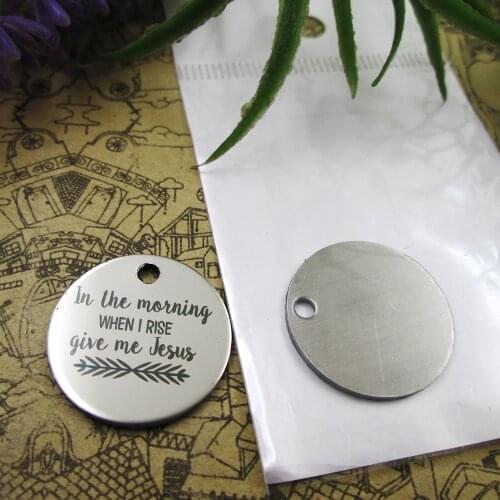 10pcs--"IN THE MORNING WHEN I RISE GIVE ME JESUS"stainless steel charms 5 styles for choosing DIY Charms for necklace bracelets