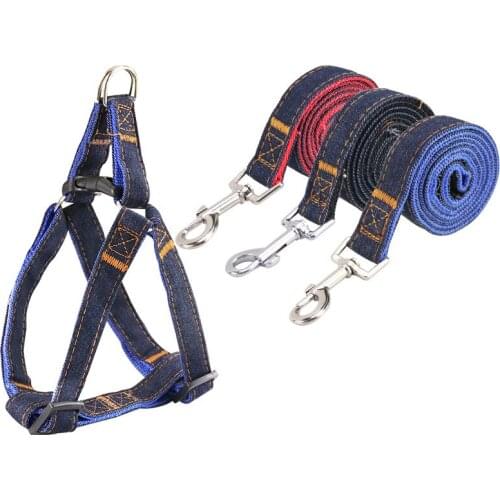 Puppy Dog Harnesses and Lead Set Cowboy Traction Rope Strong Rope Leash Dog CollarTeddy Pet Supplies Small Large Dogs Accessory
