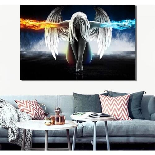 Modern Painting Anime Angel Girl Wings Posters and Prints Wall Art Canvas Paintings Living Room Decoration Home Decoration Art