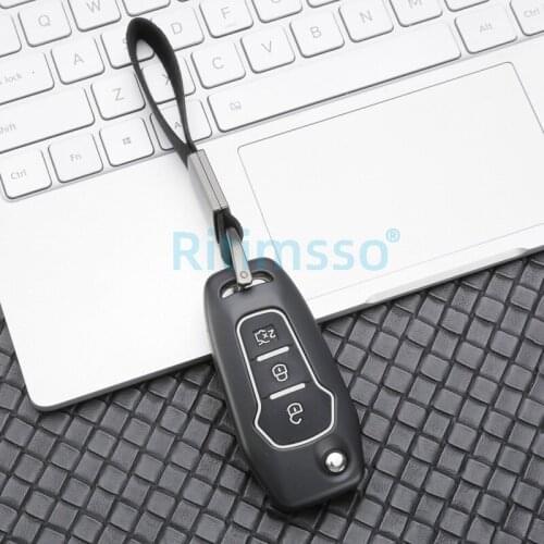 Alloy+silica Gel Car Key Cover Case Protective Shell for FORD Fusion Fiesta Escort Mondeo Everest Ranger 3 Buttons Folding Key