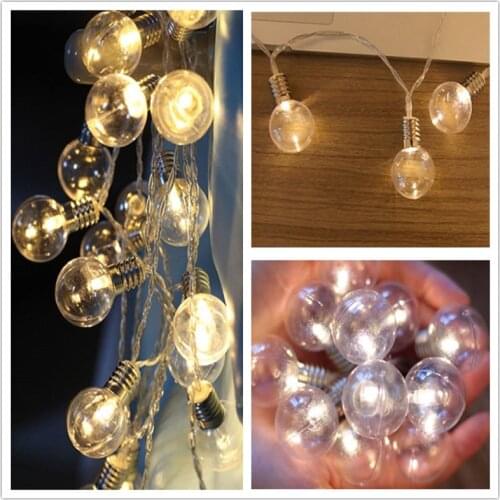 10 20 40leds Retro Led Transparent Thread Bulb Fairy Lights String Christmas Decoration for Home Holiday Party Navidad Decor