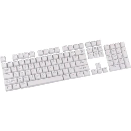 Universal Mechanical Keyboard Keycaps 104Pcs/Set White Backlight Wear-resistant Key Caps Replacement Keyboard Accessory