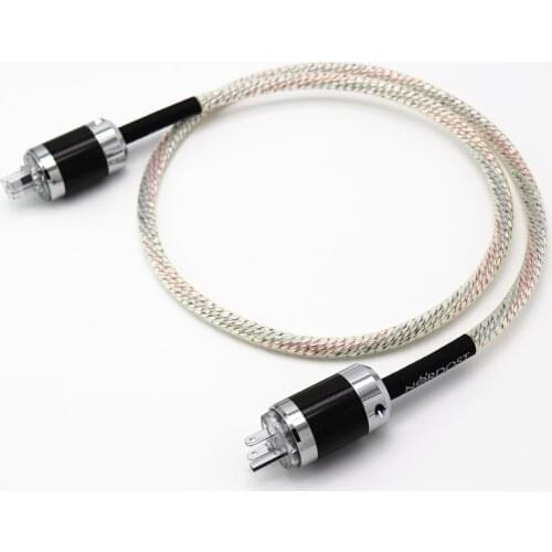 Valhalla 7N silver plated OCC Hifi power cable with carbon fiber EU version connector power Cable