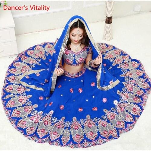 2018 Handmade Embroidery Luxury Belly Dance Costumes Women Belly Dancing Indian Dance Performance Competition Clothing Suits