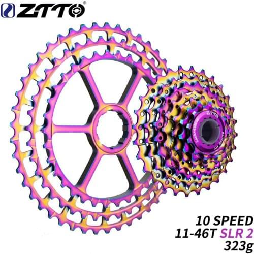 ZTTO 10 Speed Bicycle 11-46T CNC Rainbow Cassette 10s Ultralight 11-46T Freewheel Specification: 11-46 Type: bicycle flywheel