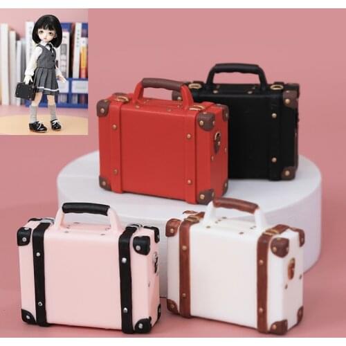 1/6 BJD Vintage Suitcase For Girls Boys Doll Accessories Luodoll Oueneifs Chinabjd Doll 26cm YOSD MSD Size Doll Toys