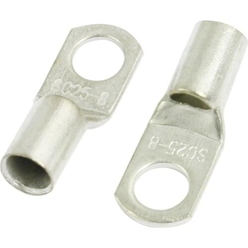 10 Pcs 25mm2 (4 AWG) Copper Cable Terminal Connector for 8mm Bolt Hole