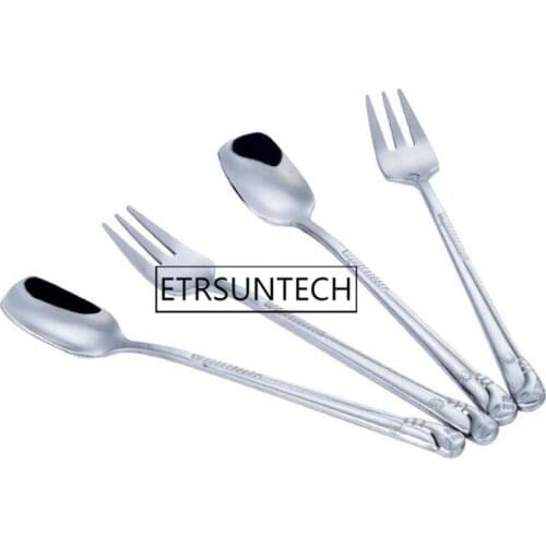 100pcs Stainless Steel Fruit Fork French Golf Shape Coffee Spoons Dessert Spoon Golf Fans Party Souvenirs Gifts